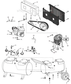 Page A Diagram and Parts List for 4B241B 2007 Campbell Hausfeld Compressor